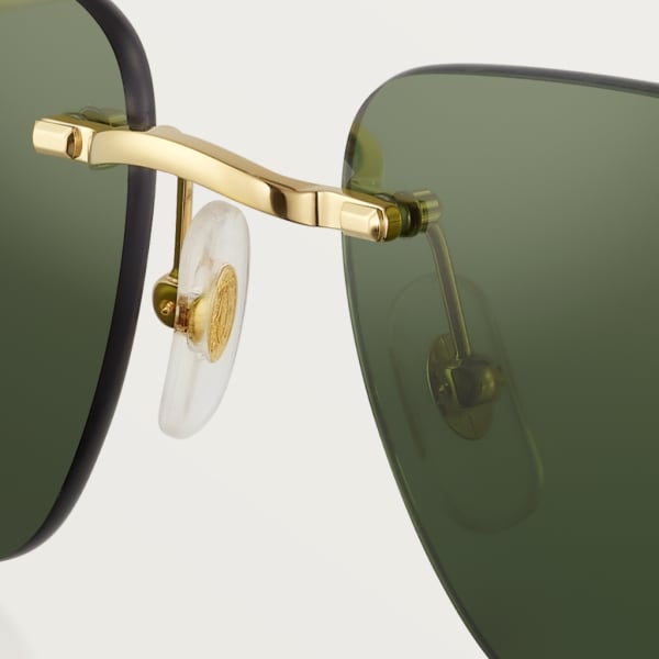 Signature C de Cartier sunglasses Smooth golden-finish metal, green lenses