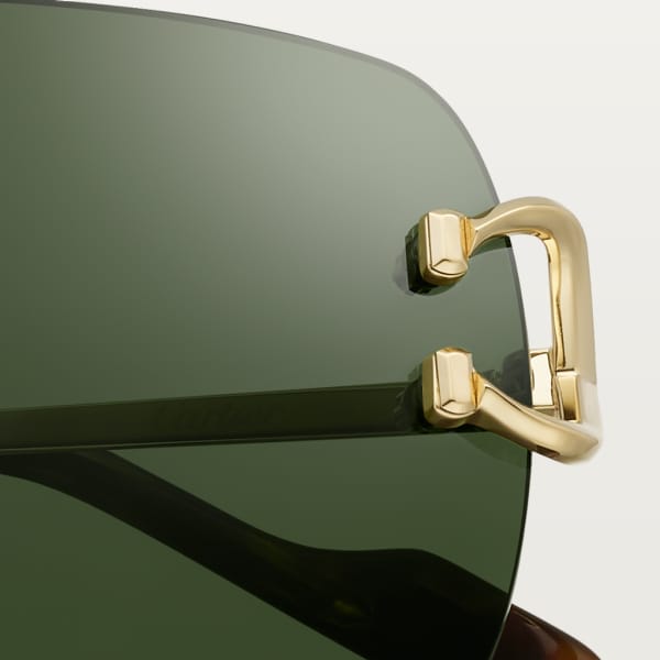 Signature C de Cartier sunglasses Smooth golden-finish metal, green lenses