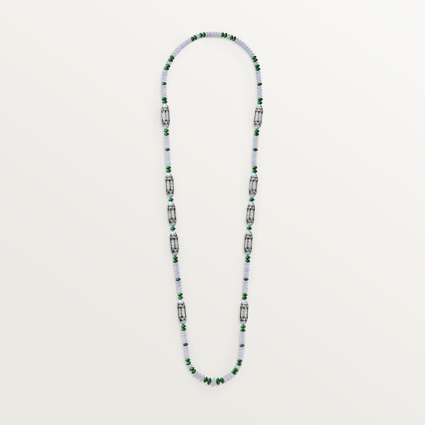 High Jewellery necklace White gold, chalcedony, skarn, turquoise, black lacquer, diamonds