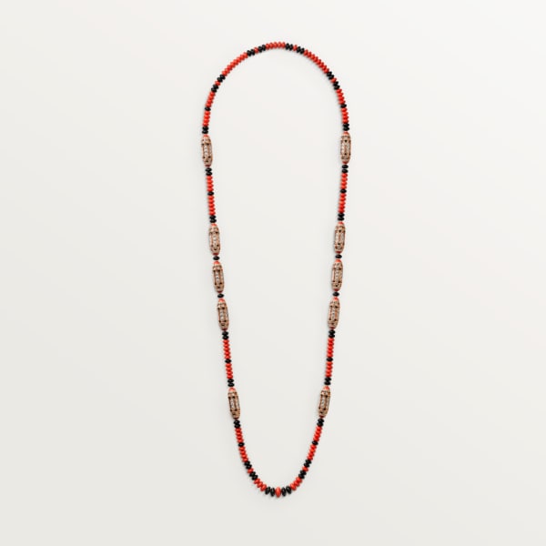 High Jewellery necklace Rose gold, coral, onyx, black lacquer, diamonds