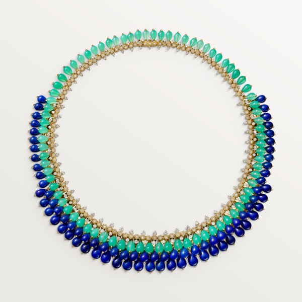 Cactus de Cartier necklace Yellow gold, chrysoprase, lapis lazuli, diamonds