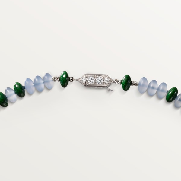 High Jewellery necklace White gold, chalcedony, skarn, turquoise, black lacquer, diamonds