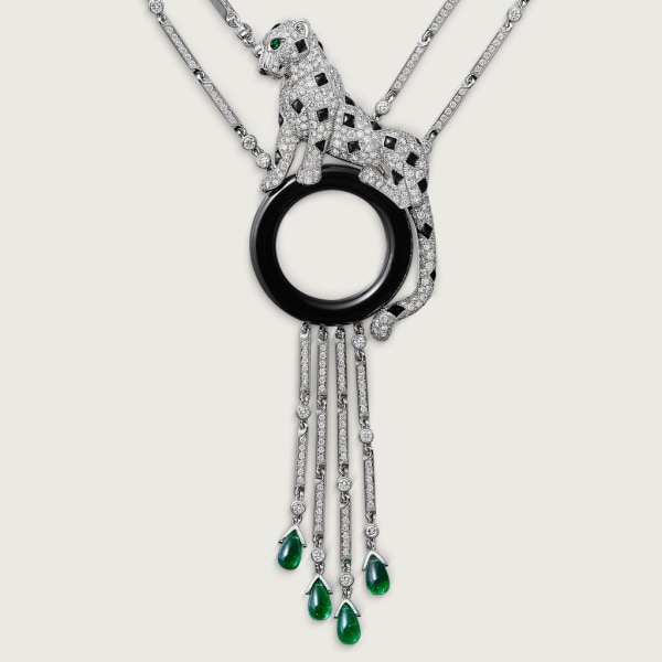 Panthère de Cartier necklace White gold, onyx, emeralds, diamonds