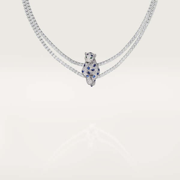 Panthère de Cartier necklace White gold, emerald, sapphire, onyx, diamonds