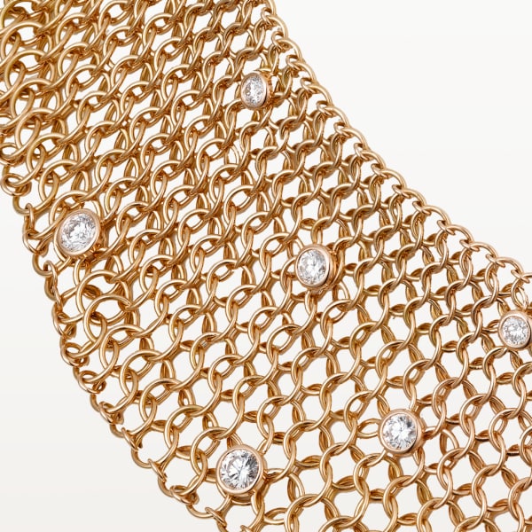 Agrafe necklace Rose gold, diamonds