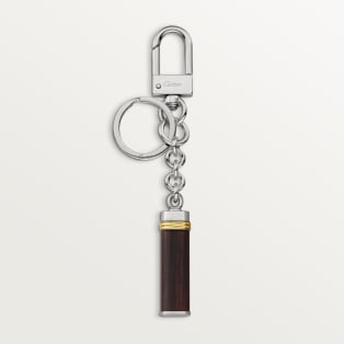 Louis Cartier Vendôme “Touch Wood” key ring Metal with palladium and gold finishes, Macassar ebony.