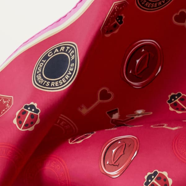 Diabolo de Cartier square 90 Fuchsia silk twill