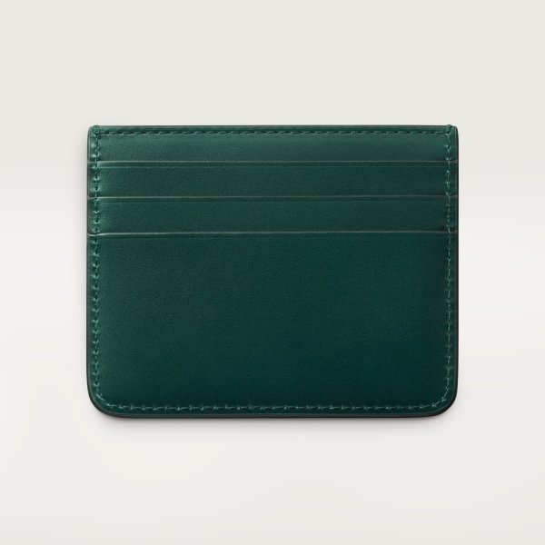 Simple Card Holder, C de Cartier Dark green calfskin, gold and dark green enamel finish