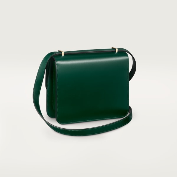 Mini shoulder bag, C de Cartier Dark green calfskin, gold and dark green enamel finish