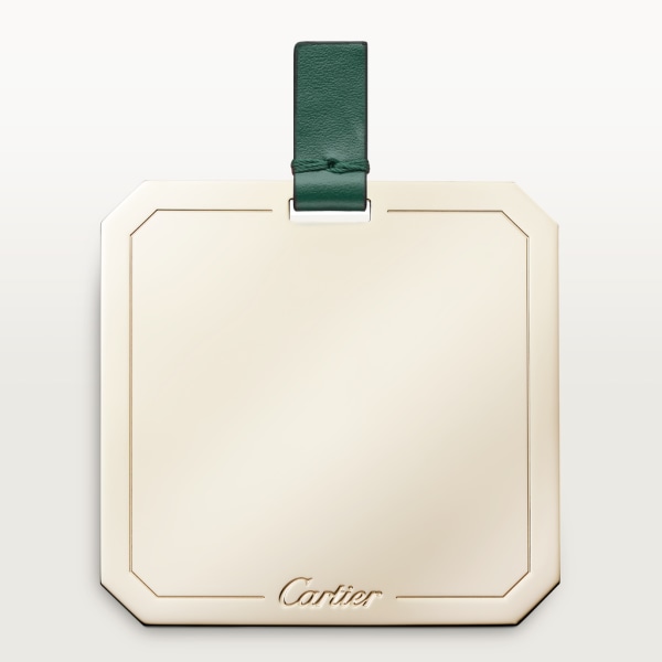 Mini shoulder bag, C de Cartier Dark green calfskin, gold and dark green enamel finish