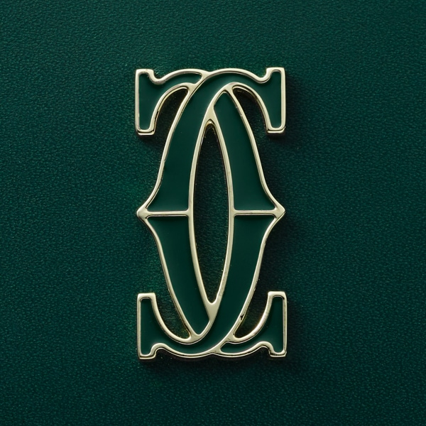 Simple Card Holder, C de Cartier Dark green calfskin, gold and dark green enamel finish