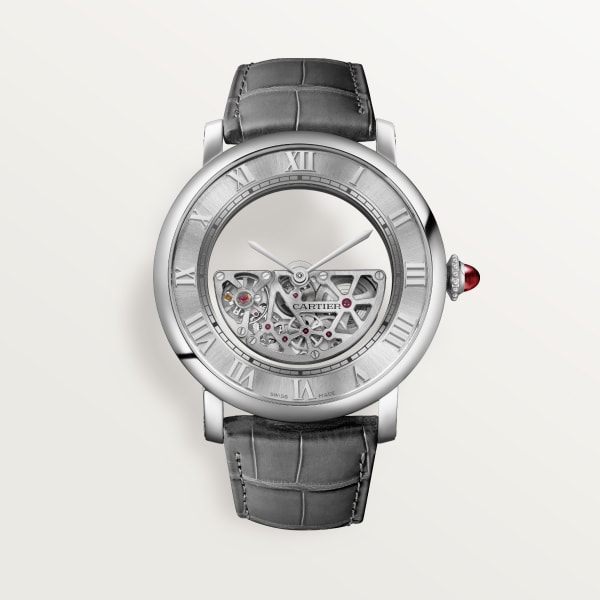 Rotonde de Cartier Masse Mystérieuse watch Limited edition of 30 numbered boxes, platinum, interchangeable leather straps