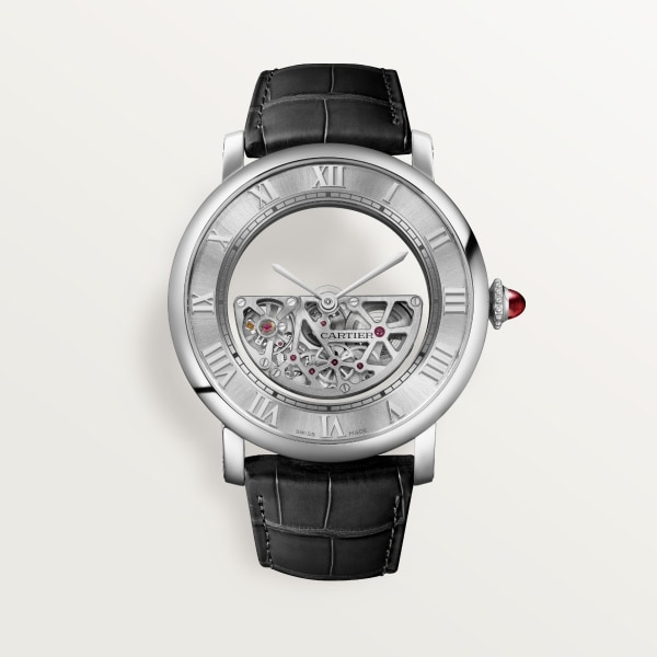 Rotonde de Cartier Masse Mystérieuse watch Limited edition of 30 numbered boxes, platinum, interchangeable leather straps