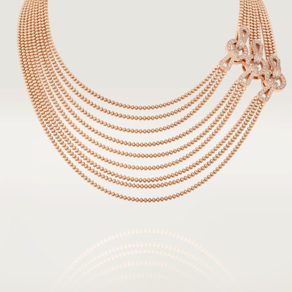 Agrafe necklace Rose gold, diamonds