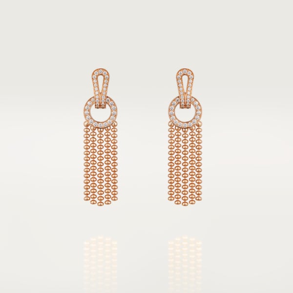 Agrafe earrings Rose gold, diamonds