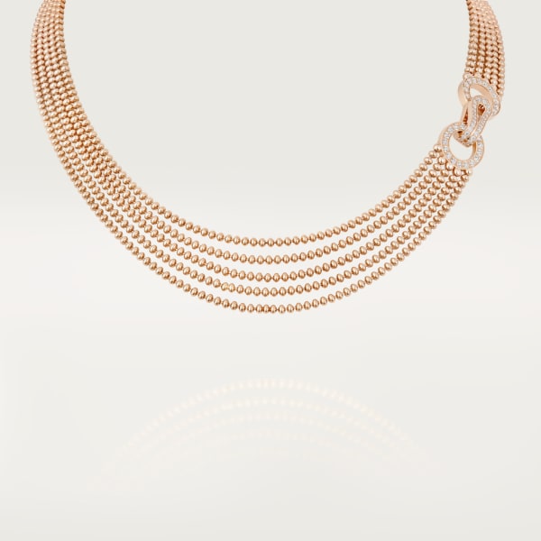 Agrafe necklace Rose gold, diamonds