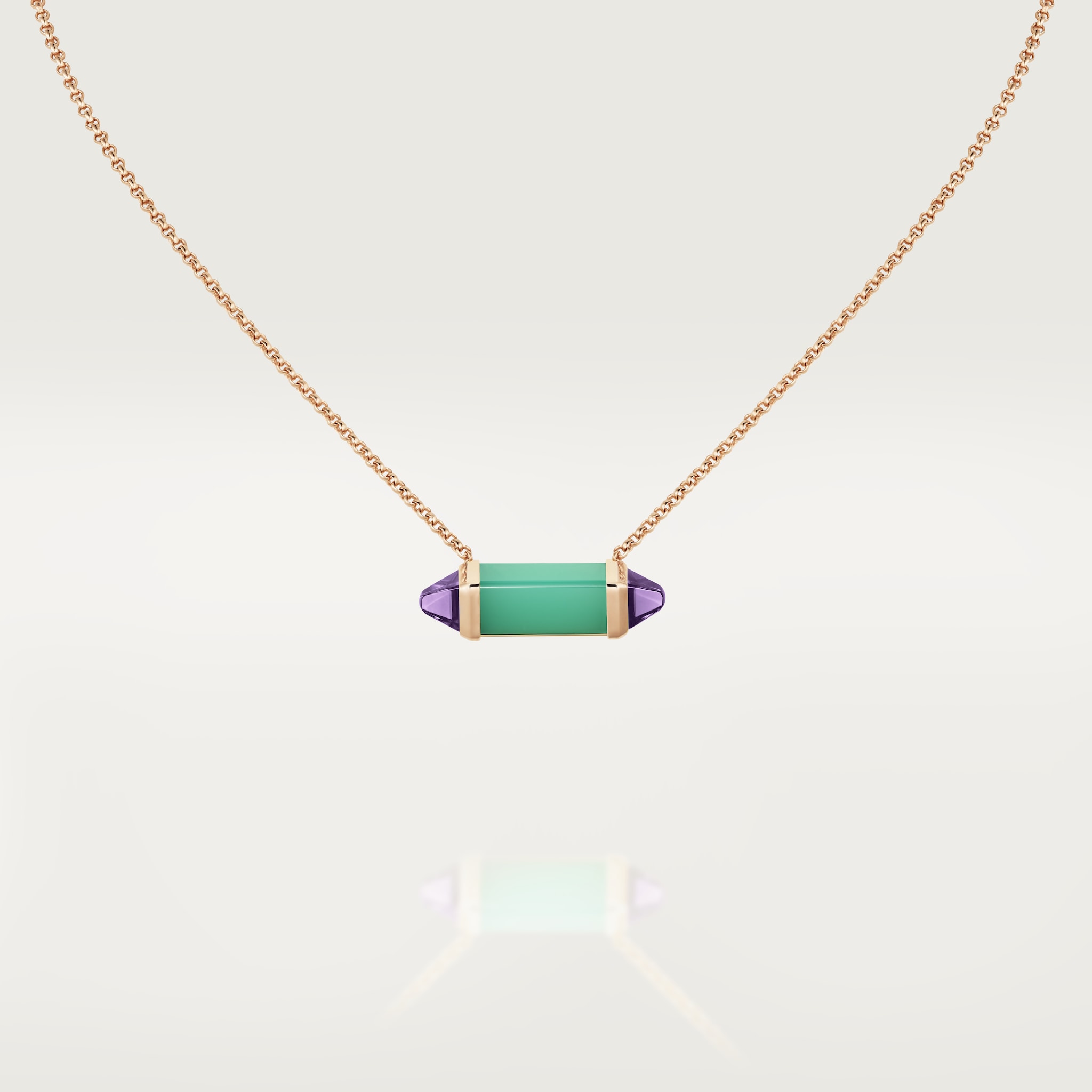 Les Berlingots de Cartier necklaceRose gold, chrysoprase, amethyst