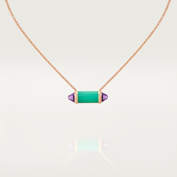 Les Berlingots de Cartier necklace Rose gold, chrysoprase, amethyst