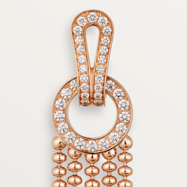 Agrafe earrings Rose gold, diamonds