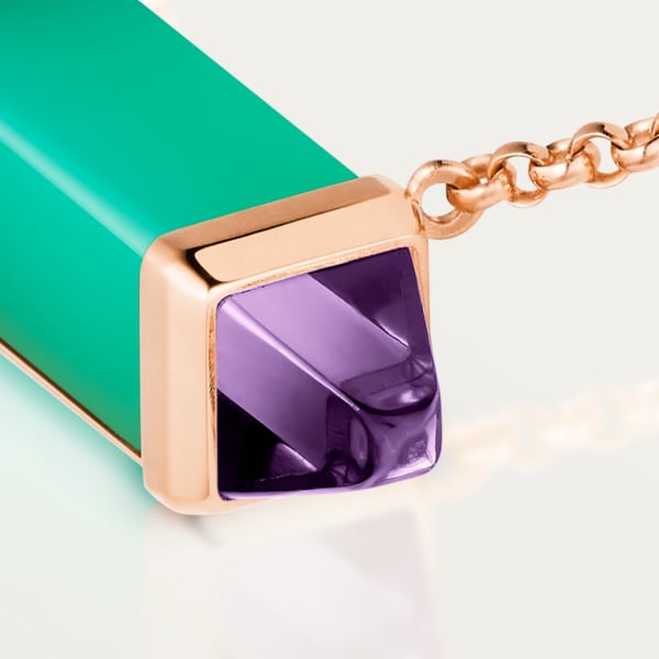 Les Berlingots de Cartier necklace Rose gold, chrysoprase, amethyst