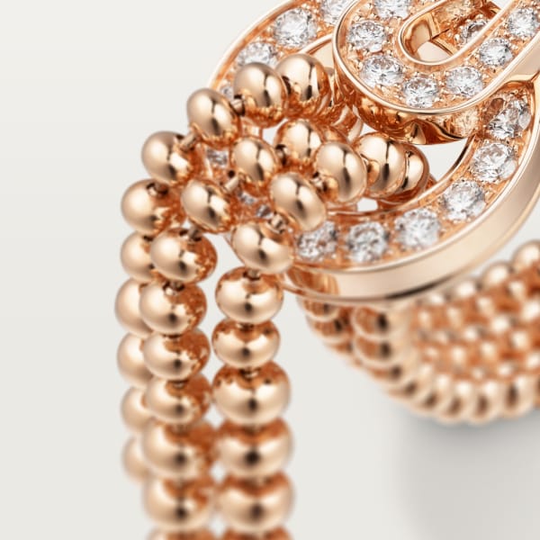 Agrafe ring Rose gold, diamonds