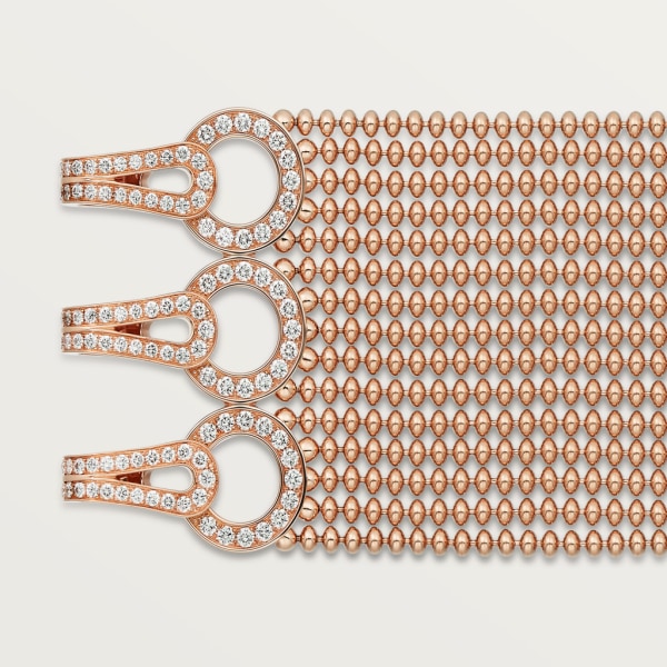 Agrafe bracelet Rose gold, diamonds