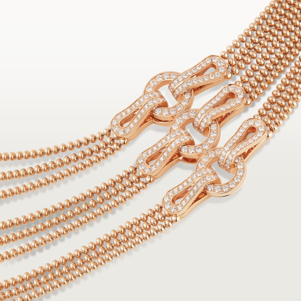 Agrafe necklace Rose gold, diamonds