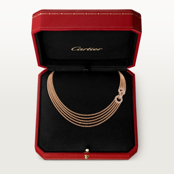 Agrafe necklace Rose gold, diamonds