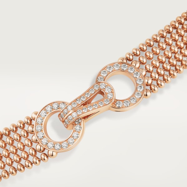 Agrafe necklace Rose gold, diamonds