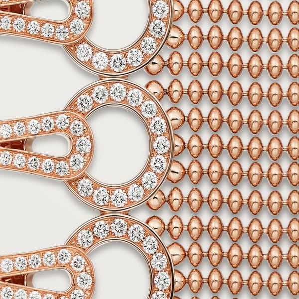 Agrafe bracelet Rose gold, diamonds