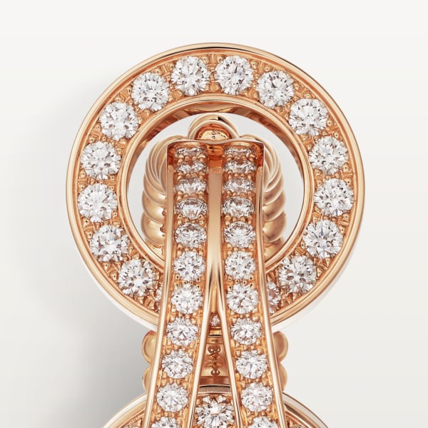 Agrafe ring Rose gold, diamonds