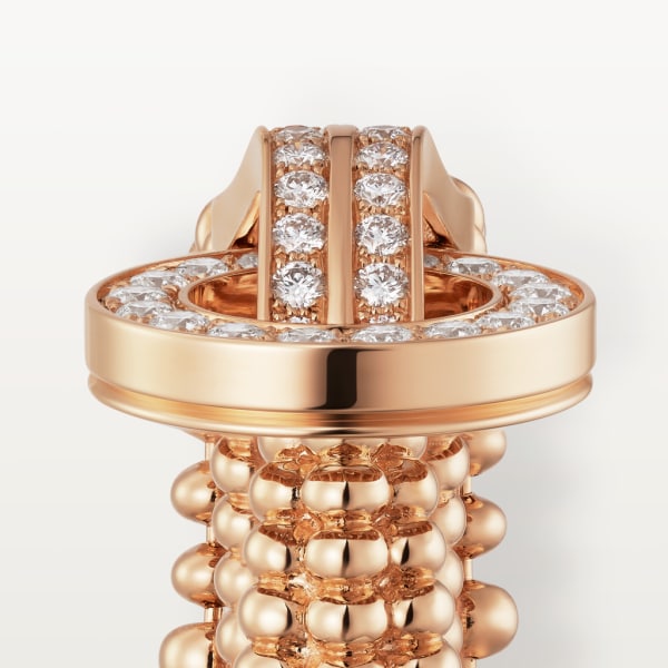 Agrafe ring Rose gold, diamonds