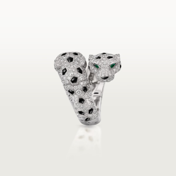 Panthère de Cartier ring White gold, emeralds, onyx, diamonds