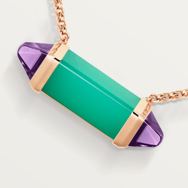 Les Berlingots de Cartier necklace Rose gold, chrysoprase, amethyst