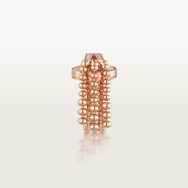 Agrafe ring Rose gold, diamonds