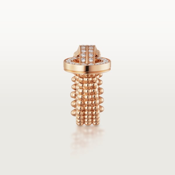 Agrafe ring Rose gold, diamonds