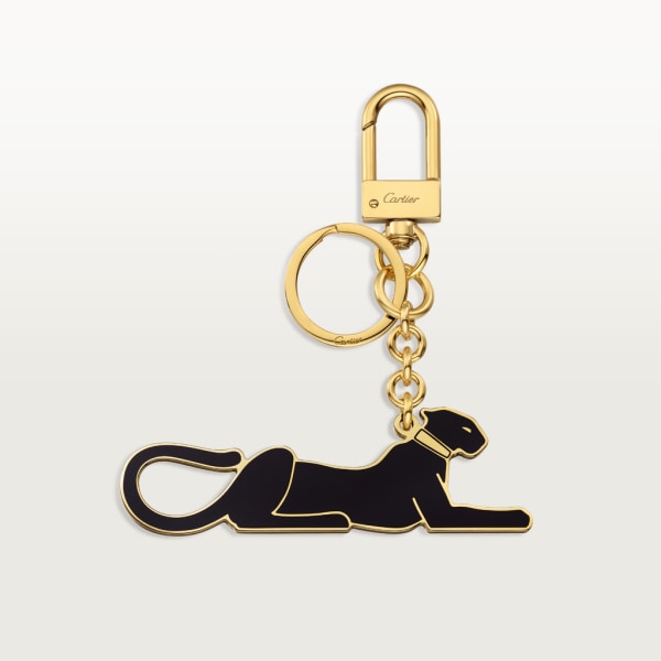 Diabolo de Cartier Panthère key ring Lacquered gold-finish metal