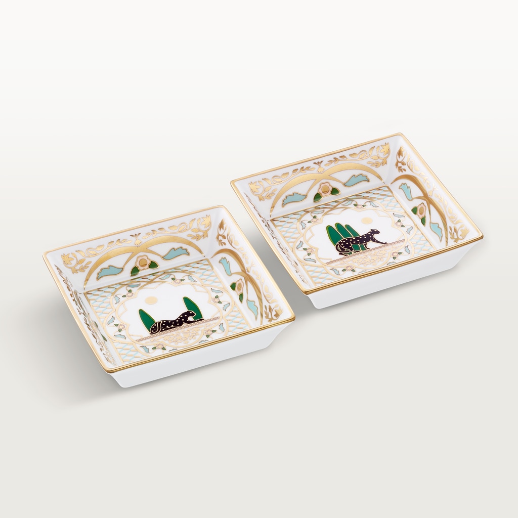 Set of two Panthère de Cartier trinket trays, small modelPorcelain