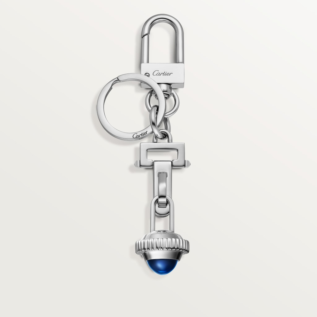 Pasha de Cartier key ringPalladium-finish metal, resin