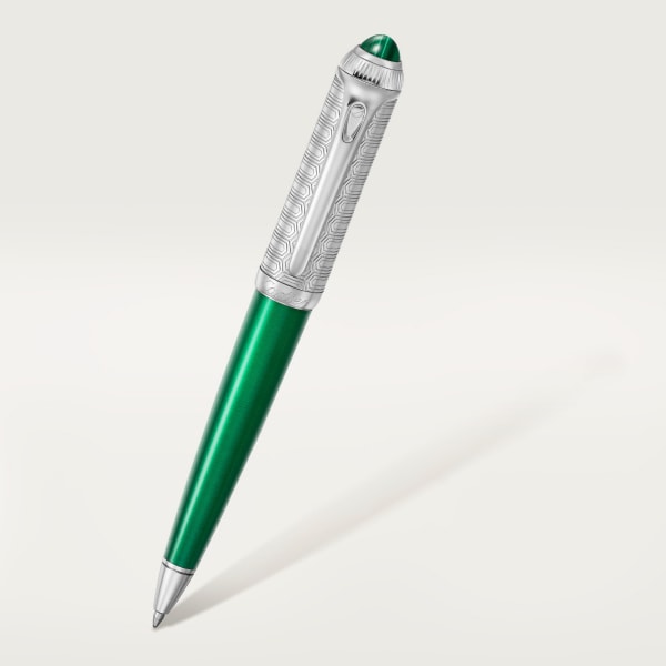 R de Cartier pen Middle East limited edition, engraved metal, lacquer, malachite, palladium finish