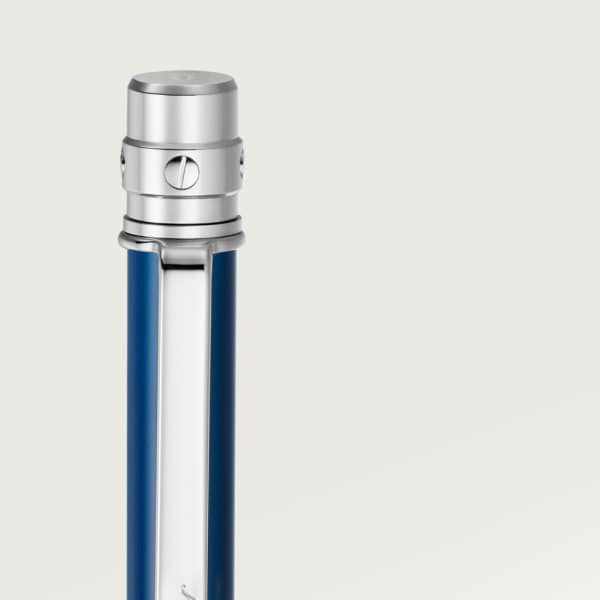 Santos de Cartier ballpoint pen Small model, blued-steel lacquer, palladium finish