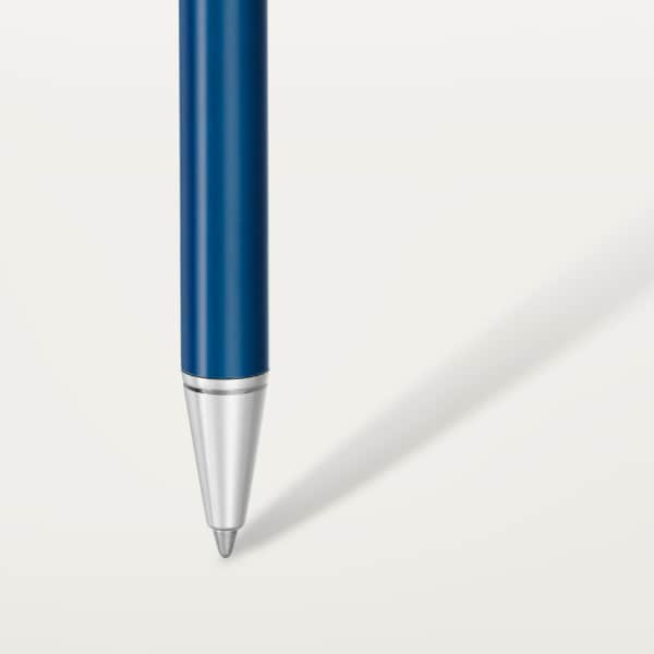 Santos de Cartier ballpoint pen Small model, blued-steel lacquer, palladium finish