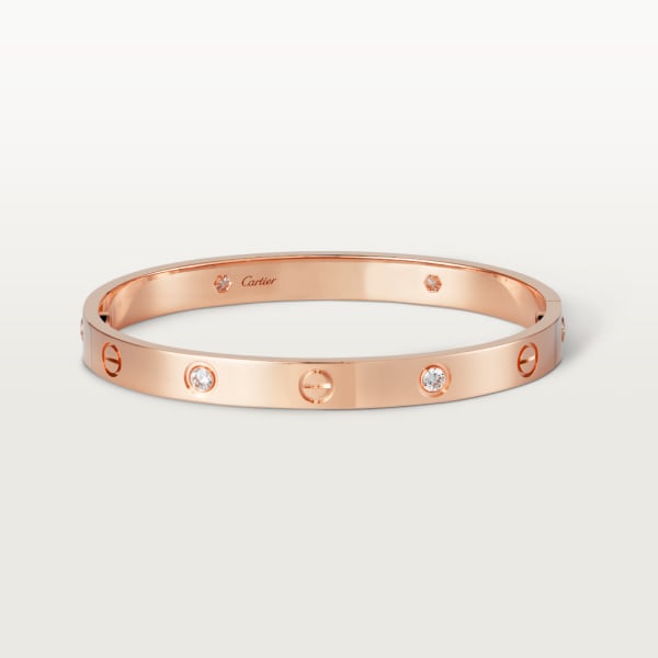 Love bracelet, 4 diamonds Rose gold, diamonds