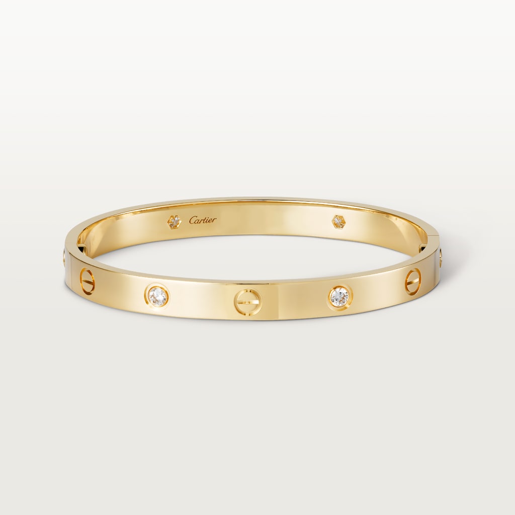 Love bracelet, classic model, 4 diamondsYellow gold, diamonds