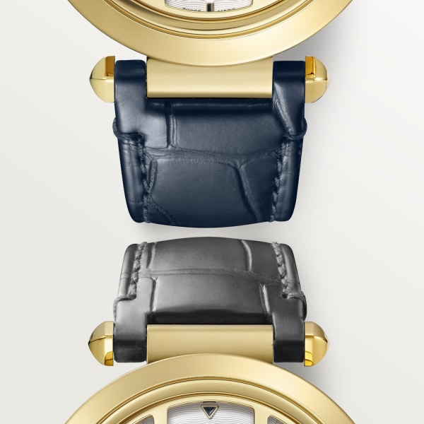 Pasha de Cartier watch 41 mm, automatic movement, yellow gold, interchangeable leather straps