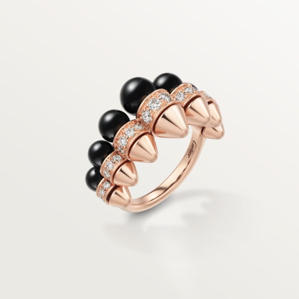 Clash de Cartier ring Rose gold, onyx, diamonds