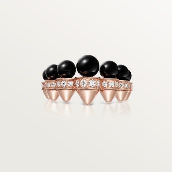 Clash de Cartier ring Rose gold, onyx, diamonds