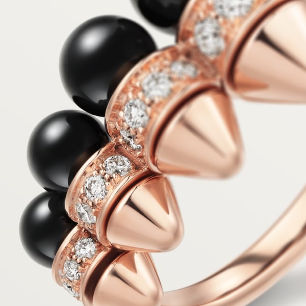 Clash de Cartier ring Rose gold, onyx, diamonds