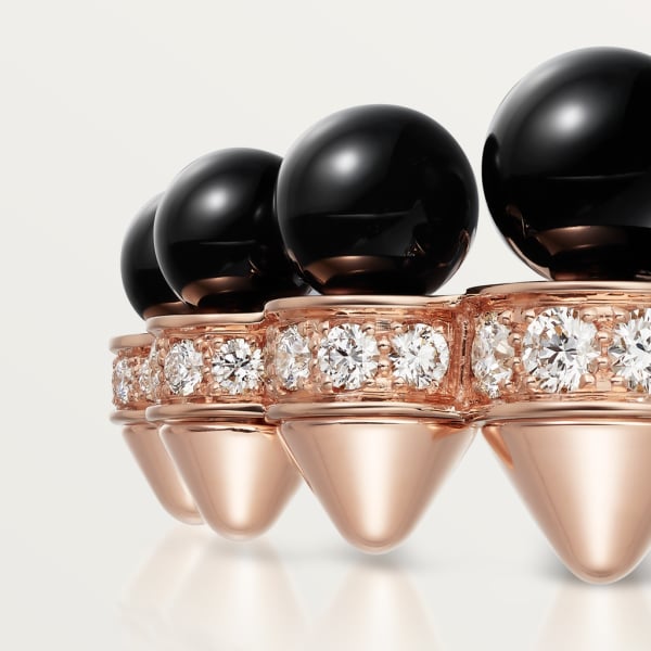 Clash de Cartier ring Rose gold, onyx, diamonds