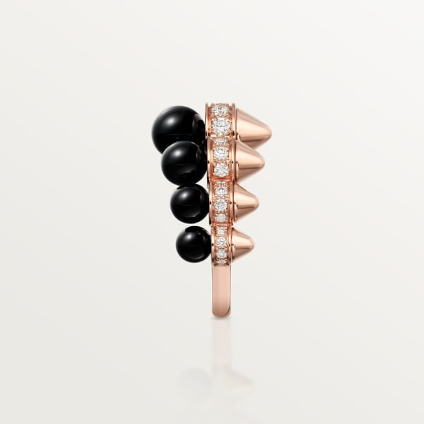 Clash de Cartier ring Rose gold, onyx, diamonds